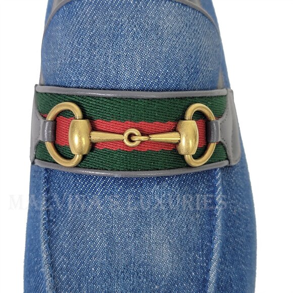 GUCCI SHOES MENS DENIM HORSEBIT WEB LOAFER sz 10.5 US 11 - Picture 9 of 15